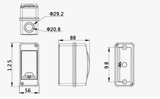 HT-2 Waterproof Distribution Box | 2 Way IP65 Side Opening