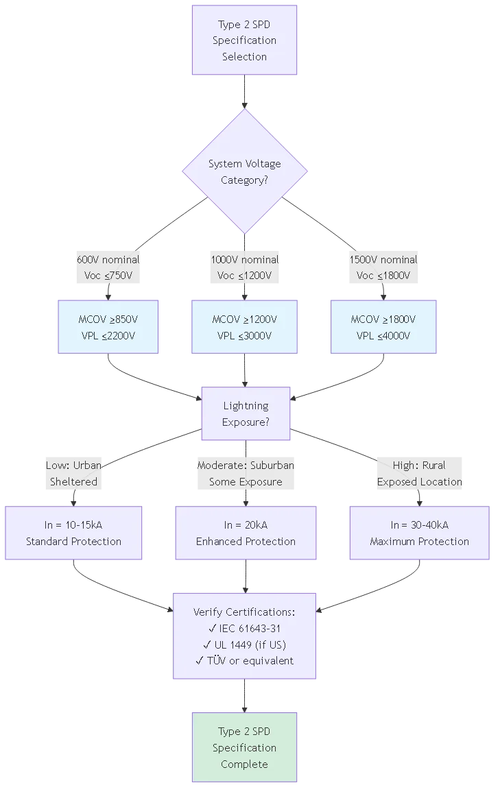 DC SPD Type 2 Specifications: IEC 61643 Classification 2025 - Process flow diagram