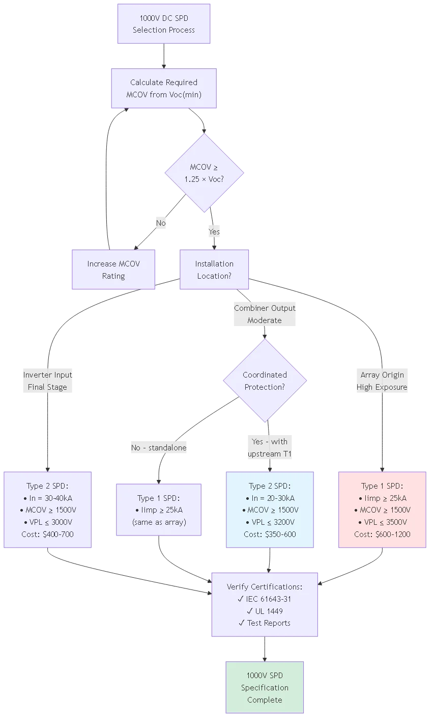 1000V DC SPD Selection: Utility-Scale System Protection 2025 - Process flow diagram