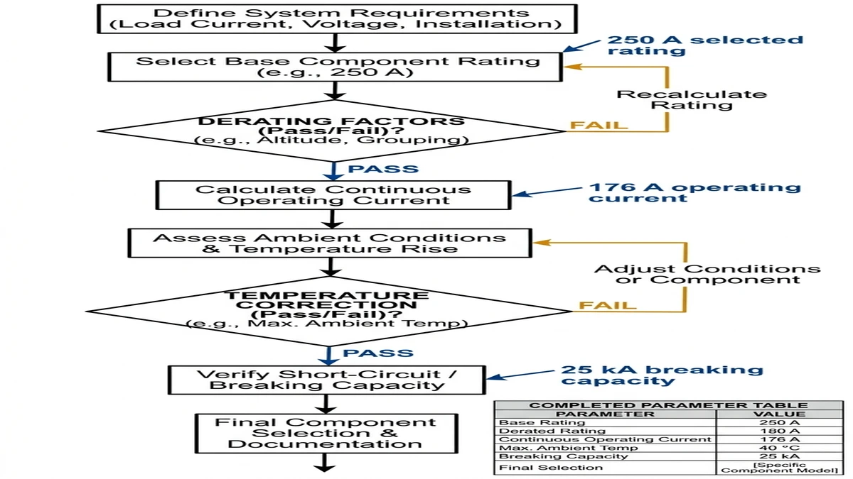 ** DC fuse sizing workflow for 150 kW EV charger with derating checks - **Caption:** Figure 4. Eight-step sizing workflow for selecting a DC fuse in a 150 kW EV fast charger application. - **Suggested aspect ratio:** 4:3